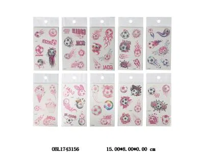 10袋装足球纹身贴套装 10款混装_OBL1743156