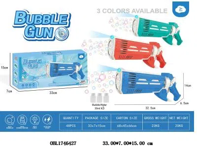 12孔电动泡泡枪带灯光 配3瓶30毫升泡泡水 4*AA不包电 3色混装_OBL1746427