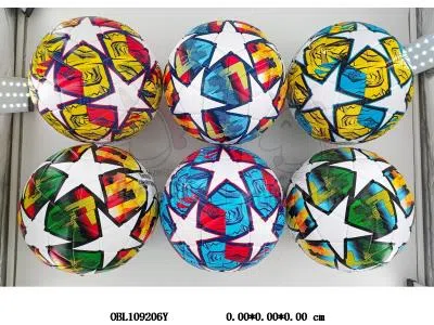 5号3层PU高频足球 420克 4-6色混_OBL109206Y