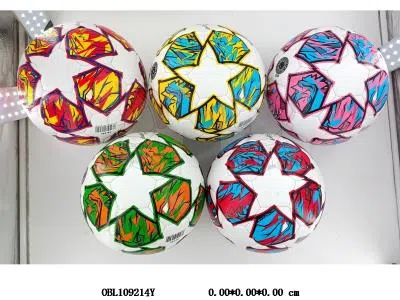 5号2层PU钻石纹足球 340克 4-5色混_OBL109214Y