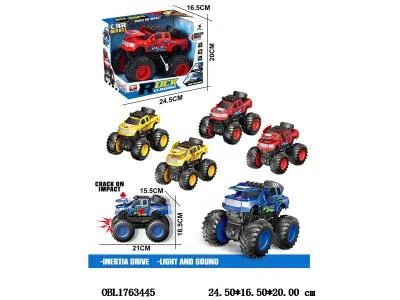 惯性撞击变形车带灯光声音 3*LR44包电 3色混装_OBL1763445