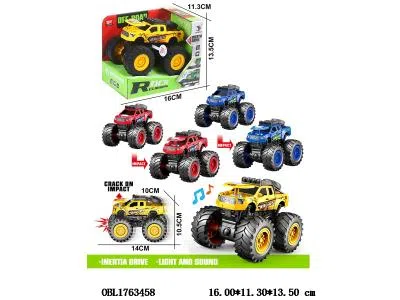 惯性撞击变形车带灯光声音 3*LR44包电 3色混装_OBL1763458