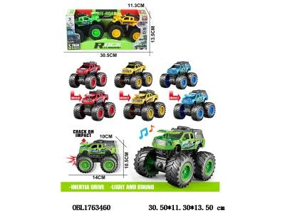 2只装惯性撞击变形车带灯光声音 各3*LR44包电 2款4色混装_OBL1763460