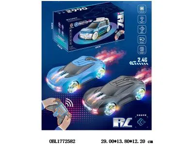 中英文版遥控概念特技车带灯光音乐喷雾 配USB线 车身3.7V锂电池包电 遥控器2*AA无包电 2.4G频率 2色混装_OBL1772582