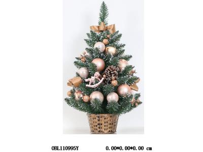 60cm滚白子弹头香槟金饰品树_OBL110995Y