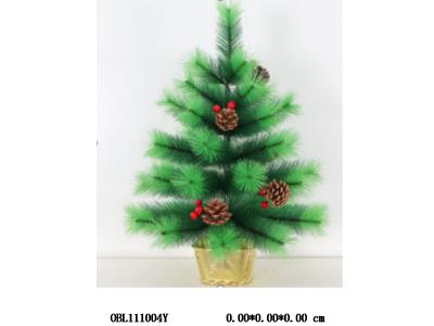 60cm抽芽PET松针加松果红果树_OBL111004Y