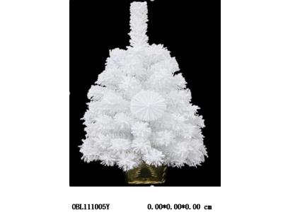 60cm白色PET松针 平头混合积雪树_OBL111005Y