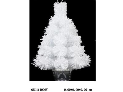 60cm白色PET松针 平头混合积雪树_OBL111006Y