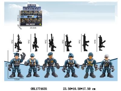 3寸拼装军人套装 6款混装 24小盒装一展示盒_OBL1774635
