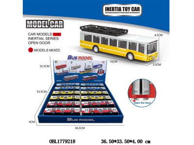 惯性巴士车 可开门 12只装一展示盒 3色混装_OBL1779218