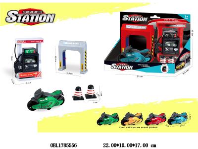 加油/洗车场套装 配1只惯性摩托车 4款混装_OBL1785556