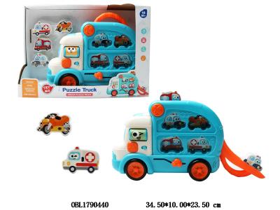 滑行拼图卡车带灯光音乐 2*AAA包电_OBL1790440