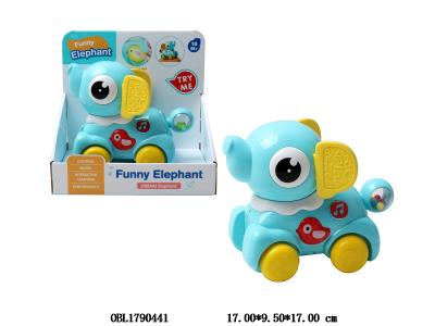 滑行卡通象车带灯光音乐 2*AAA包电_OBL1790441