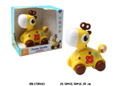 滑行卡通长颈鹿车带灯光音乐 2*AAA包电_OBL1790443