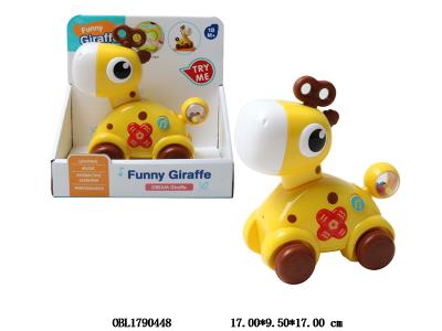 滑行卡通长颈鹿车带灯光音乐 2*AAA包电_OBL1790448