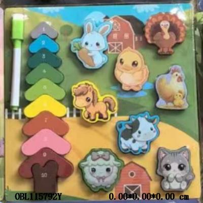 木制农场动物拼板画板  22.5*22.5*0.5cm_OBL115792Y