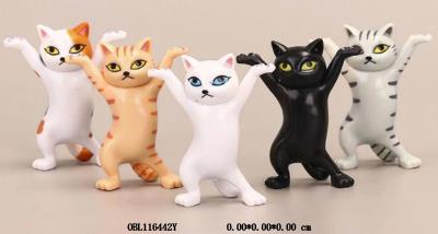 手办卡通可托笔跳舞猫5.3cm  重量15.6g  5个/袋_OBL116442Y