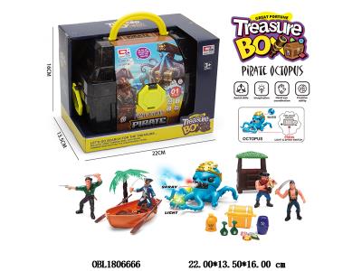 海盗百宝箱套装 章鱼带灯光喷雾 3*AG13包电_OBL1806666