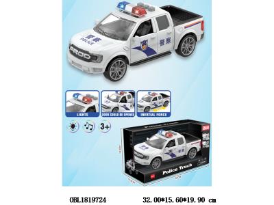 惯性警察皮卡车带灯光音乐 2*AA不包电_OBL1819724