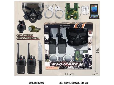 警察套装 对讲机6*AAA不包电 手雷带声音2*AG13包电_OBL1826897