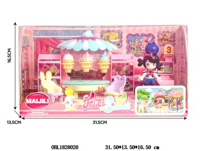 迷你雪糕店套装配搪胶实心公仔_OBL1828020