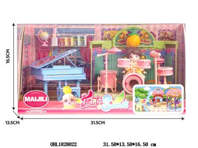 迷你音乐厅套装配搪胶实心公仔_OBL1828022