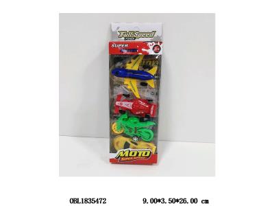 4只装滑行客机/摩托车/跑车/方程车 3款4色混装_OBL1835472