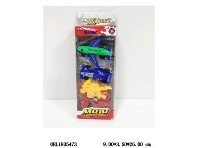 4只装滑行客机/摩托车/跑车/方程车 3款4色混装_OBL1835473