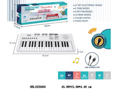 37键多功能电子琴带麦克风 TYPEC连接线 3*AA不包电_OBL1835665