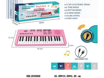 37键多功能电子琴带麦克风 TYPEC连接线 3*AA不包电_OBL1835666