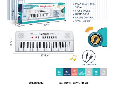 37键多功能电子琴带麦克风 TYPEC连接线 4*AA不包电_OBL1835669