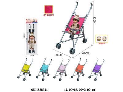 铁制公仔手推车 带14寸空身娃娃带IC 2*AG13包电 主体衣服一款一色 6色混装 也可挑选_OBL1838341