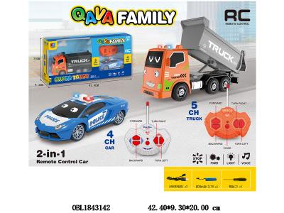 5通遥控车带灯光音乐 配1只4通遥控车 配2*USB线 车身各3.7V锂电池包电 遥控器各2*AA不包电_OBL1843142