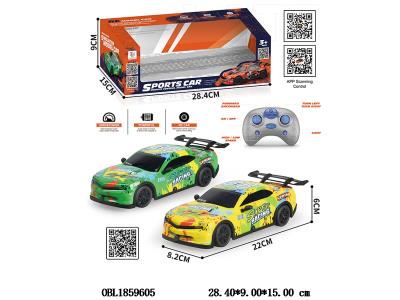 四通遥控车带灯光 车身3*AA不包电 遥控器2*AA不包电 2.4G频率 2色混装_OBL1859605