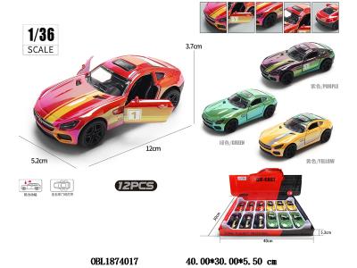 1:36 合金回力车 可开门 4色混装 12只装一展示盒_OBL1874017