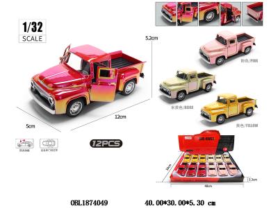 1:32 合金回力车 可开门 4色混装 12只装一展示盒_OBL1874049