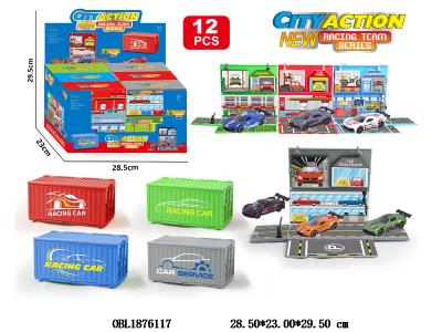 1:64合金滑行车配货柜收纳盒 4色6款混装 12小盒装1展示盒_OBL1876117