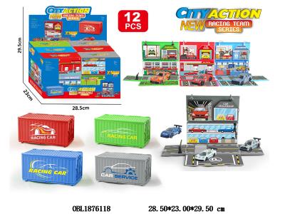1:64合金滑行车配货柜收纳盒 4色6款混装 12小盒装1展示盒_OBL1876118