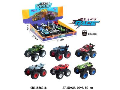 1:64合金惯性车带灯光音乐 3*LR43包电 6款混装 12只装1展示盒_OBL1876216