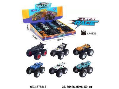 1:64合金惯性车带灯光音乐 3*LR43包电 6款混装 12只装1展示盒_OBL1876217