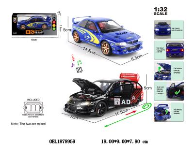 1：32锌合金回力车带灯光声音 可开门 3*AG13包电 2款混装_OBL1878959