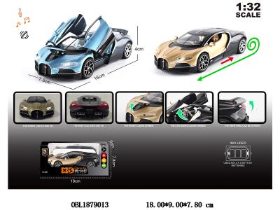 1：32锌合金回力车带灯光声音 可开门 3*AG13包电 2色混装_OBL1879013