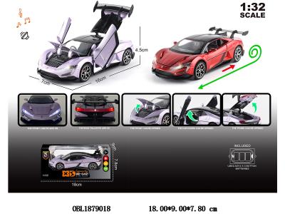 1：32锌合金回力车带灯光声音 可开门 3*AG13包电 2色混装_OBL1879018