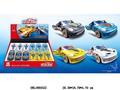 合金滑行跑车 可开门 4色混装 12只装1展示盒_OBL1884522