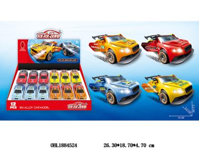 合金滑行跑车 可开门 4色混装 12只装1展示盒_OBL1884524
