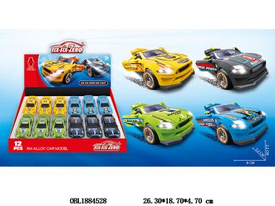 合金滑行跑车 可开门 4色混装 12只装1展示盒_OBL1884528