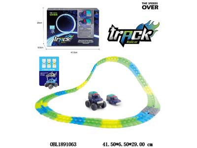 电动夜光轨道警察车套装 3*AAA不包电_OBL1891063