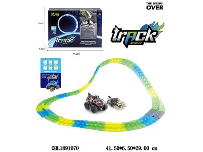 电动夜光轨道恐龙涂鸦车套装 3*AAA不包电_OBL1891070