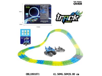 电动夜光轨道鲨鱼车套装 3*AAA不包电_OBL1891071