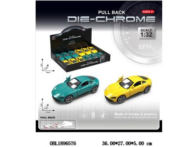 合金回力车带灯光声音 可开门 3*AG3包电 2色混装 12只装一展示盒_OBL1896576